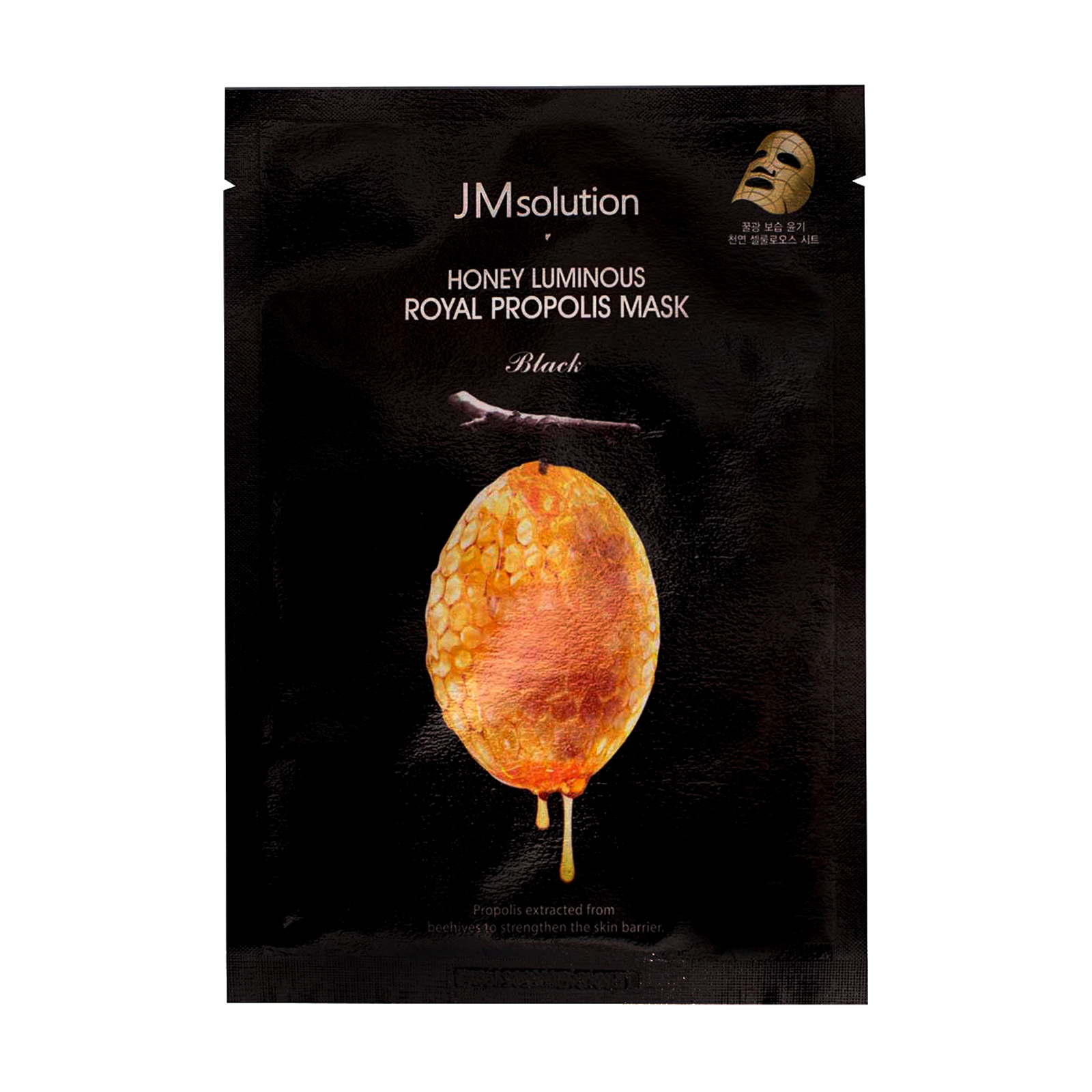 Антивікова тканинна маска для обличчя JMsolution Honey Luminous Royal Propolis Mask з екстрактом прополісу, 30 г