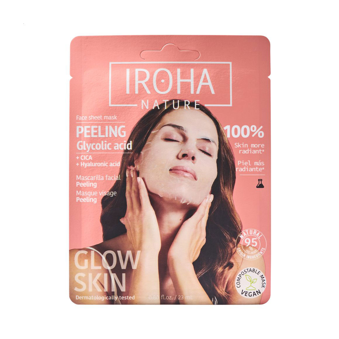 Тканинна маска для обличчя Iroha Nature Glow Peeling Face Sheet Mask, 23 мл